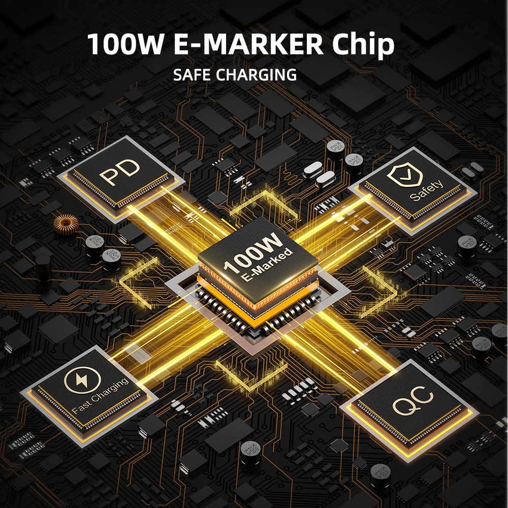 Enhanced Title: AUFU 100W Magnetic USB-C Fast Charging Cable with 540-Degree Rotation
