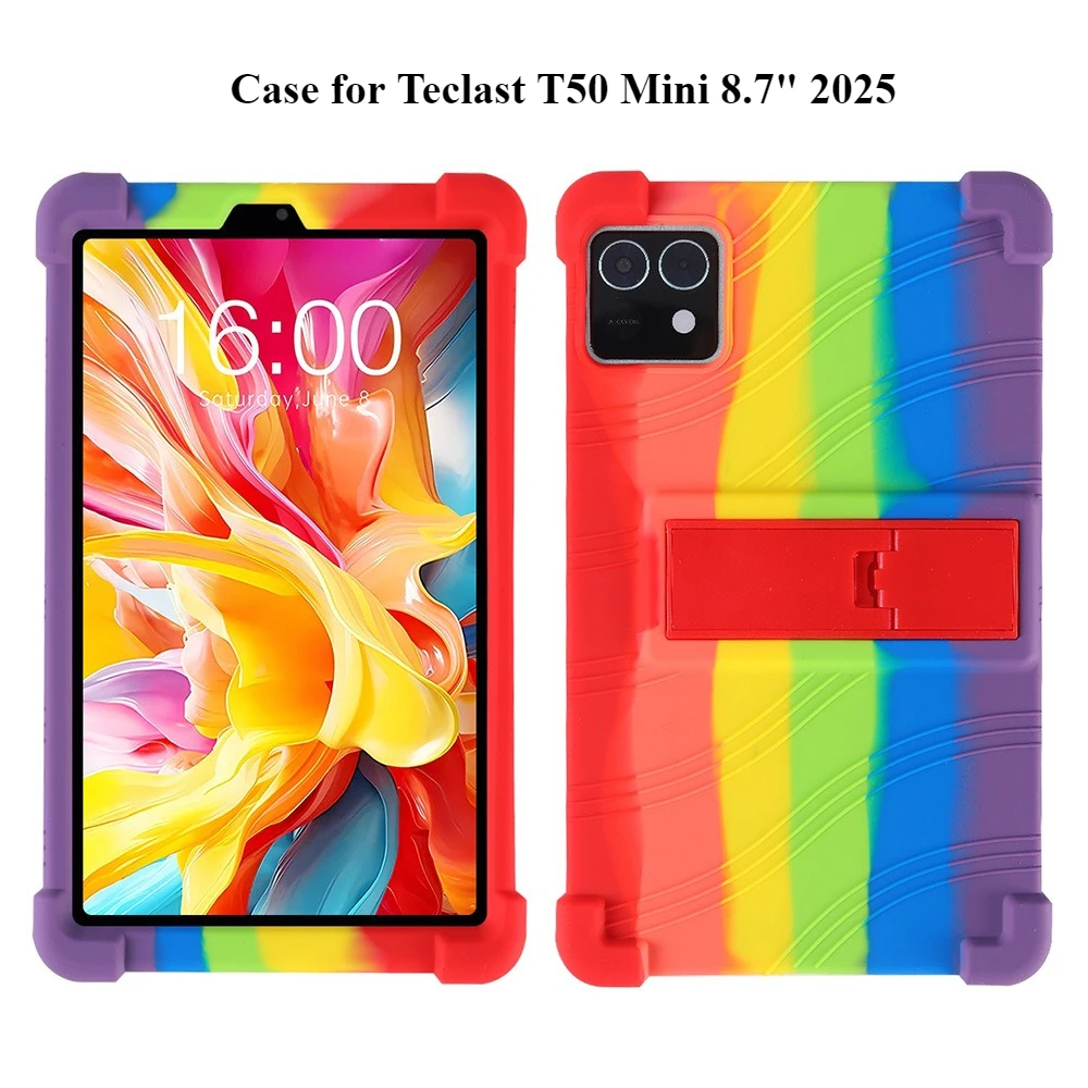 8.7 Inch Tablet Shockproof Silicone Protective Case with Multi-Angle Stand