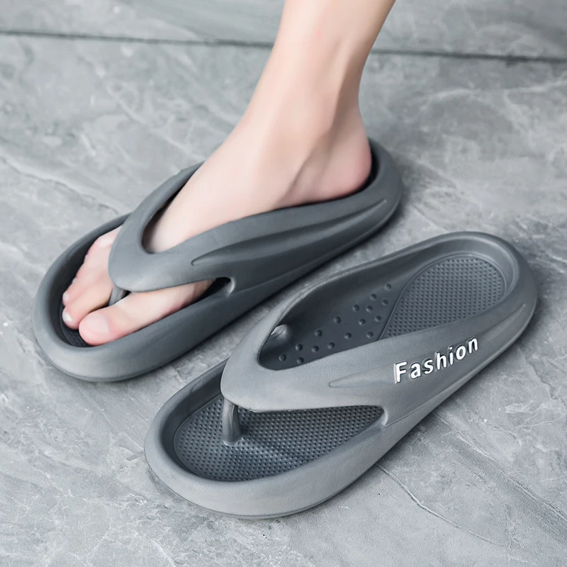 남성용 비치 샌들, 두꺼운 밑창 마사지 슬리퍼, 편안한 여름 신발, 가벼운 EVA 커플 슬리퍼, 새로운 패션