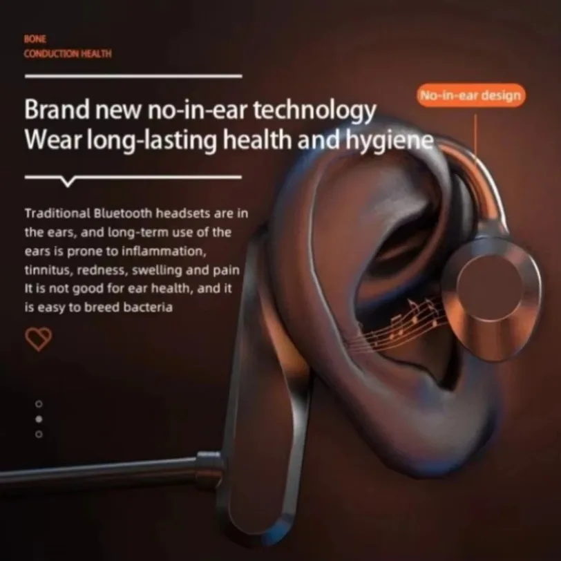 K69 Non-In-Ear Earhook Bone Conduction Headphone Hifi Music Headphones Wireless Waterproof Bluetooth Headsets With Mic Earbuds 3