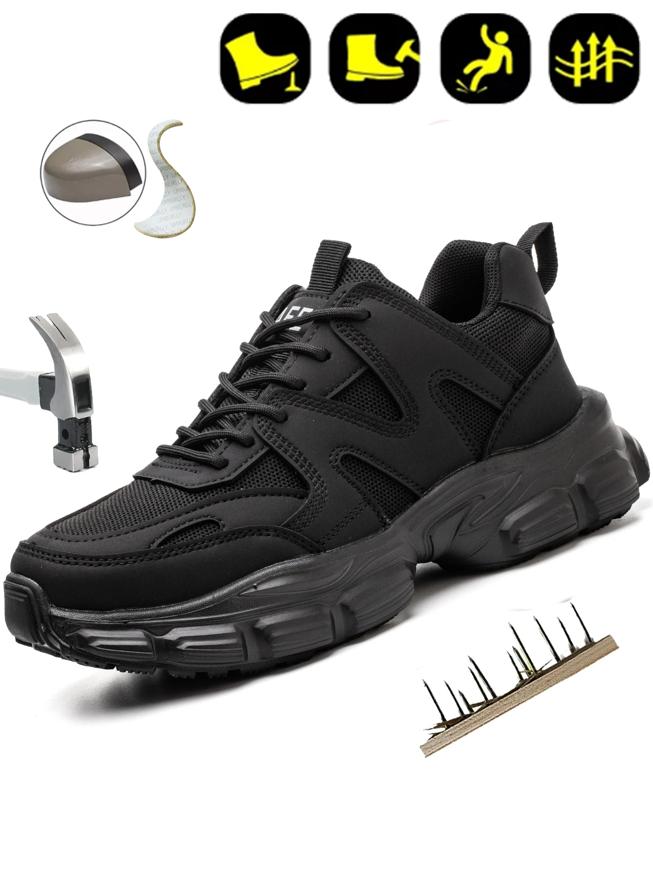 Women Safety Shoes Anti-smash Anti-puncture Work Shoes Breathable Lightweight Work Sneakers Indestructible Women Boots safety shoes