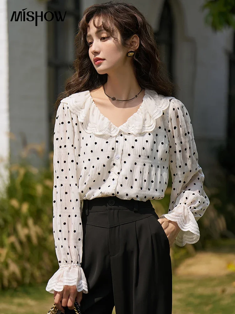 Ladies Blouses Polka Dot Chiffon Blouse Buy A-IN GIRLS Fashion