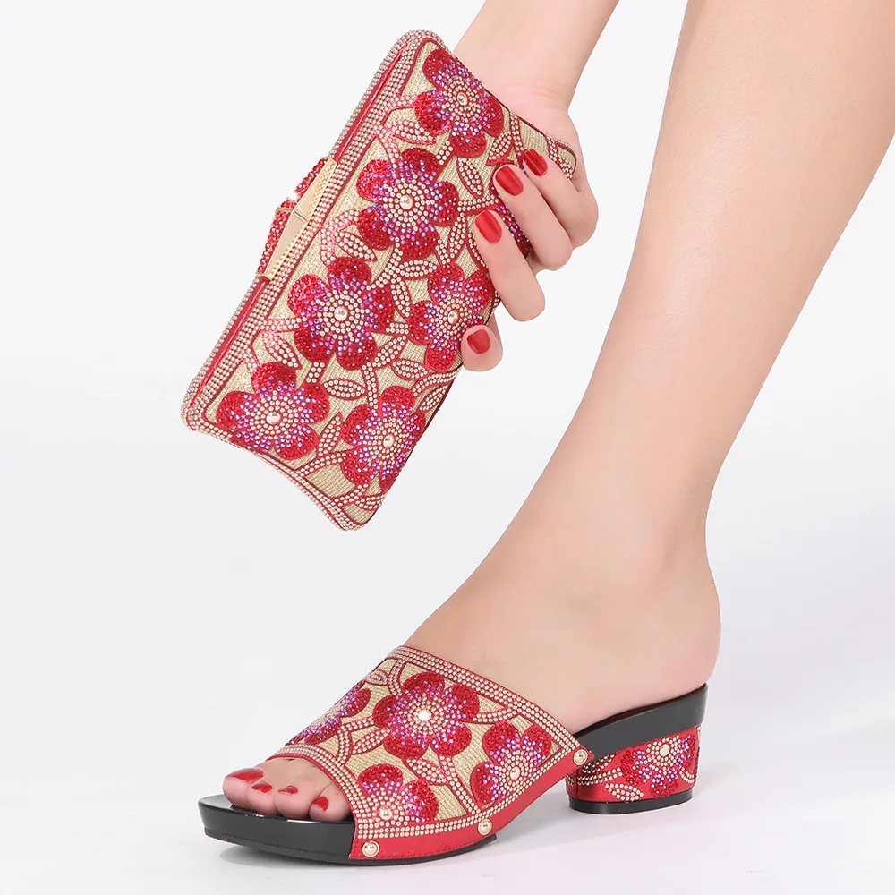 

doershow beautiful style Italian Shoes With Matching Bags African Women Shoes and Bags Set For Prom Party Summer Sandal! SR1-18