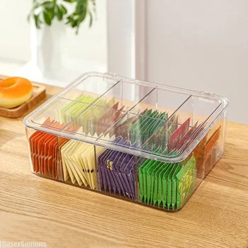 Clear Divided Tea Storage Box 1