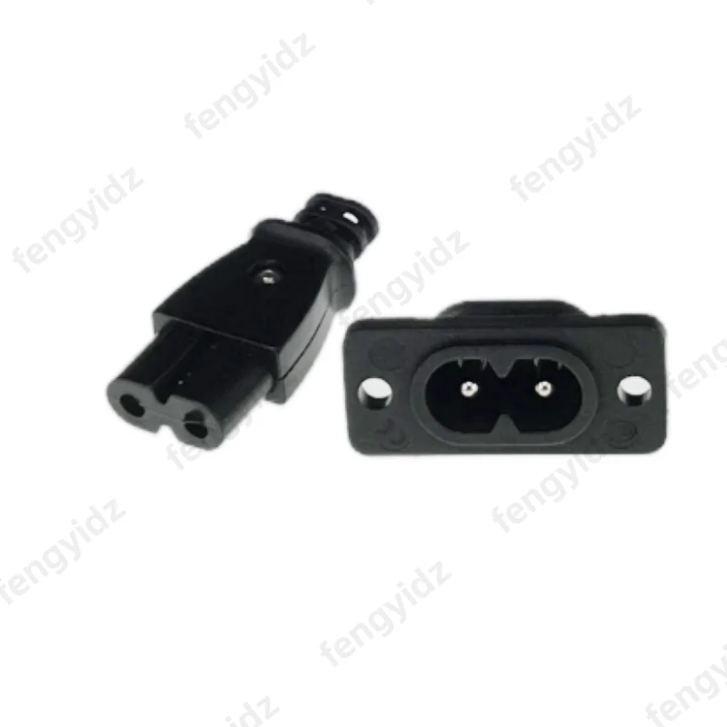 C8 male power socket C7 female plug power outlet embedded electric connector 35mm*15mm AC 2.5A 5A 250v plug adapter electrical socket power socket
