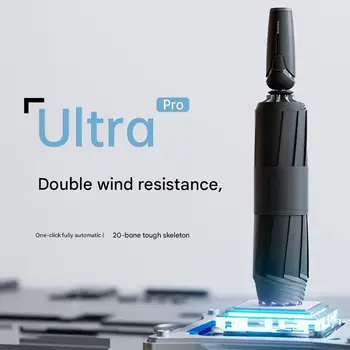 Ombrello allargato completamente automatico per pioggia pesante da uomo, grande rinforzato, ispessito, pieghevole inverso, montato su auto, resistente alle tempeste