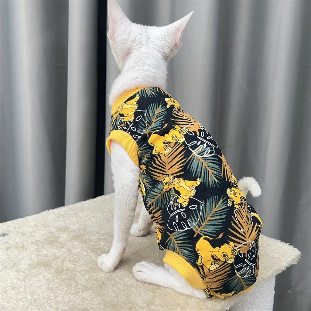 

Cotton Four-legged Belly Cover Costume, Tiger Devon Rex Clothes, Thin Clothes for Cat Sphynx Sphinx Hairless Cat Clothes, Summer
