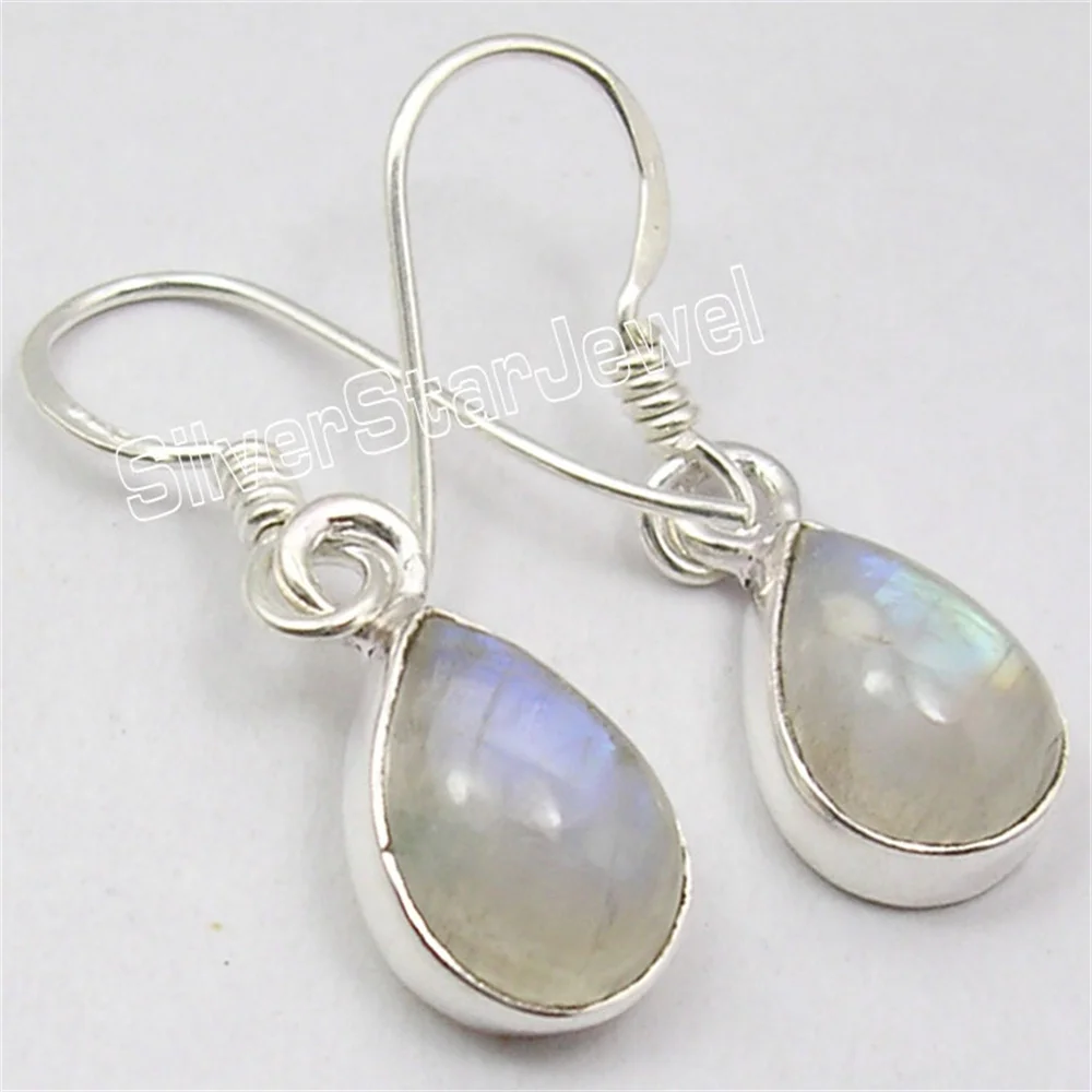 

Many Color Semi-precious Stone Dangle Earrings 1.1"