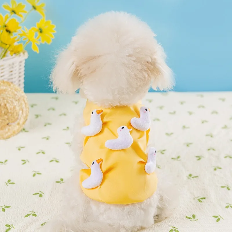 Dog Clothes Summer New Stereoscopic Duck Puppy Dress Teddy Cartoon Short Dog Bichon Frise Pretty Pullover Clothes