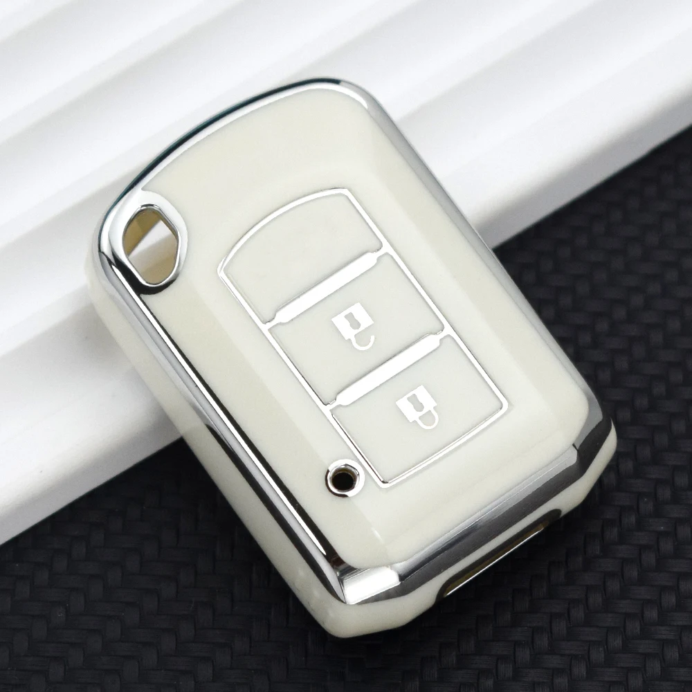 ontto Cover per chiave auto adatta per Mitsubishi ASX Outlander L200 Eclipse Lancer 10 Pajero Sport Portachiavi TPU Portachiavi Shell portachiavi accessori protettivi Beige