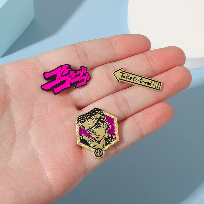 JoJo's Bizarre Adventure Menacing Manga Text 1.25 Lapel Enamel Pin Badge @  NEW 