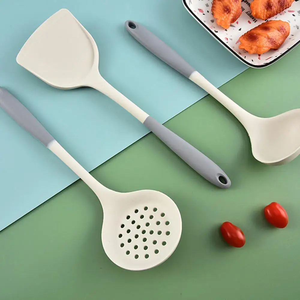 Cooking Silicone Strainer Food Non-Stick Heat-Resistant Wooden Handle Colander Spoon Skimmer Strainer Cooking Kitchen Tools