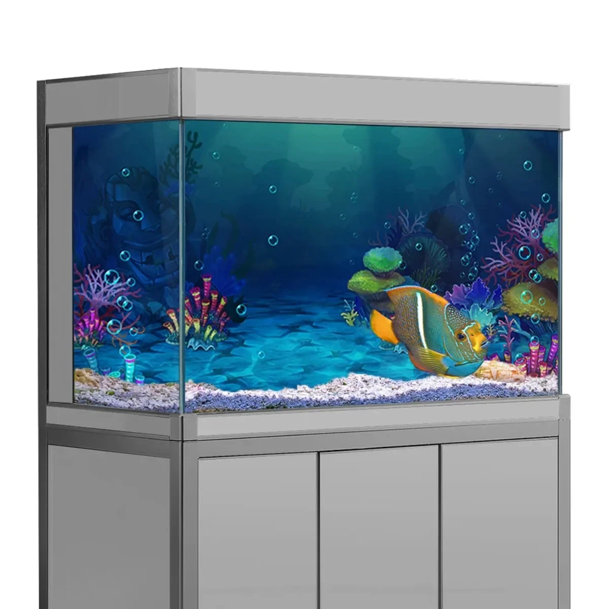 The Underwater World Marine Life Fish Tank Terrario Sfondo Sticker Ocean Landscape Aquarium Poster Di Carta Da Parati Autoadesiva