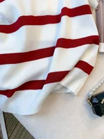 Pull à col à motif rayé, polyvalent, manches courtes, haut tricoté pour printemps et été, vêtements pour femmes, nouvelle collection 2026 4