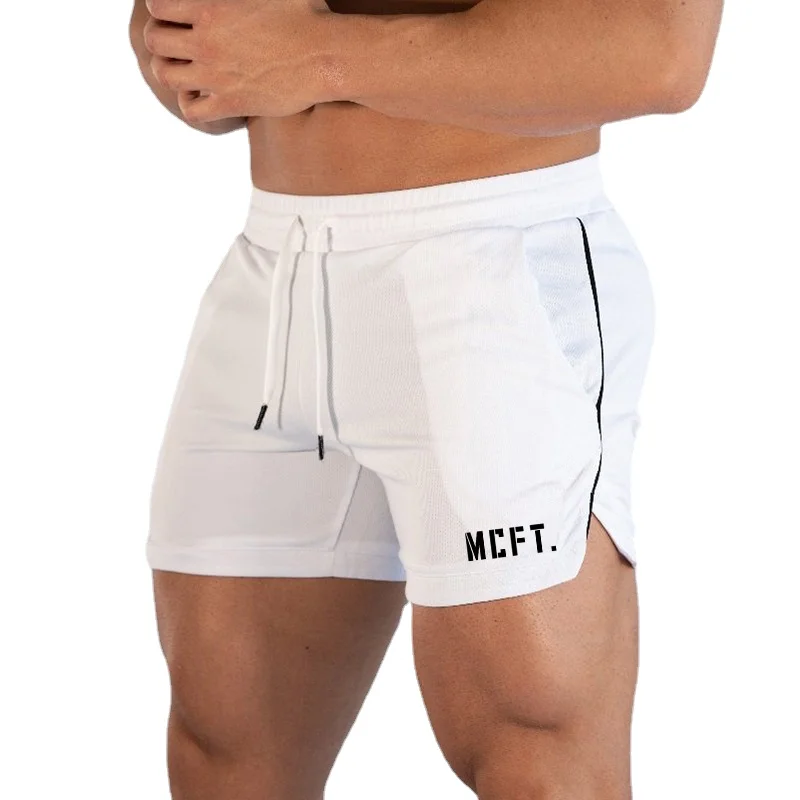 

Summer Mens Gyms Fitness New Brand Breathable Casual Loose Bodybuilding Workout Quickly-dry Mesh Sweat Shorts