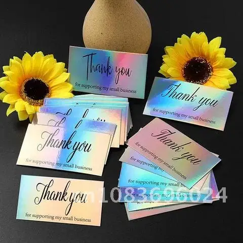

50pcs Business Cards Thank You for Your Order Greeting Card Thanks for Small Business Wedding Party Christmas Gift Decorations