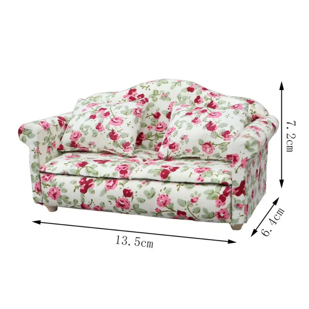 Mini 1:12 Dolls Sofa Pillows Set 8*6.5*7.5cm/13.5*6.4*7.2cm Multistyles Simulation Dollhouse Furniture Cute