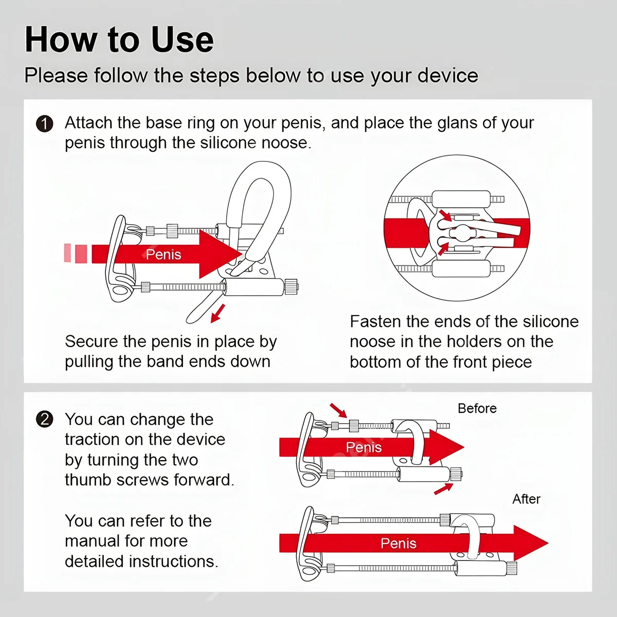 Penis Extender Adjustable Penis Stretcher Kit Enlargement Traction Device Enlarger Sex Toys For Men Trainer