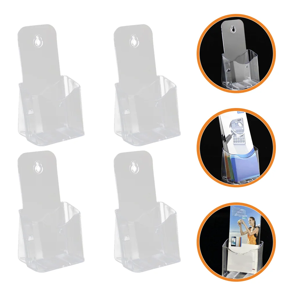 4 Pcs Acrylic Literature Holder Flyer Pamphlet Rack Acrylic Display Stand Brochure Stand Flyer Holder Rack acrylic sign holder