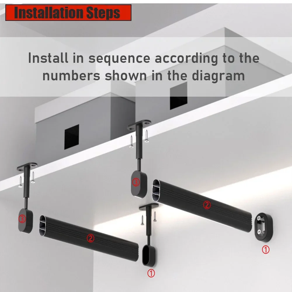 Stainless Steel Hanging Rod Hanging Closet Rod with End Supports Metal Closet Poles for Hanging Clothes Hanger Holder for Wardrobes Verandah Shower