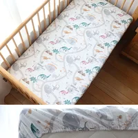 Drap-housse en coton doux pour berceau de bébé, 130x70cm, housse de matelas pour nouveau-né, protection, literie pour tout-petits, pour garçon et fille, taille personnalisée acceptée 4