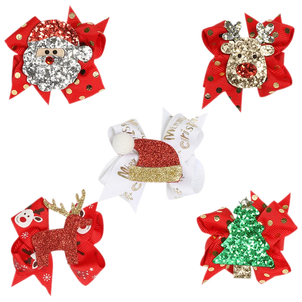 

5pcs Hair Clip Hair Decoration Holiday Bowknot Shape Hairpin Hair Accessory