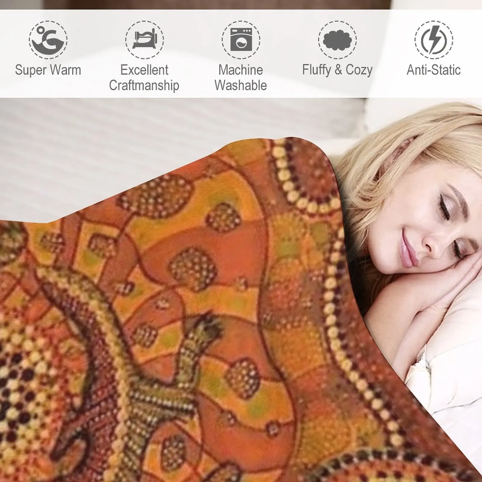 Goanna Dreaming Throw ���, �� ���� ���, ħ��� ��Ƽ�� ���