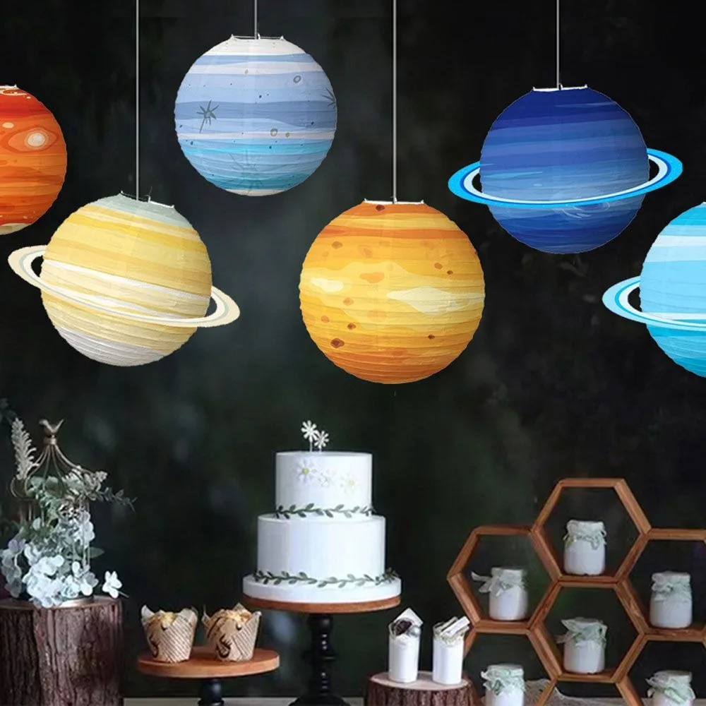 Nyolc planets foldable Csillag alakú Ügyirat lanterns Külső Betűköz Planéta Théma-rendszer Boldog szülinapi Félfogadás dekor gyerekeknek Planéta Irat Lámpavas