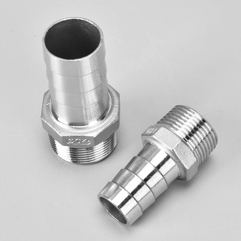 Pipe fitting 6mm 8mm 10mm 12mm 1/2" 1/4" 3/8" 1/8" 304 Stainless Steel BSP Male Thread Pipe Fitting Barb Hose Pagoda Joint Coupling Connector