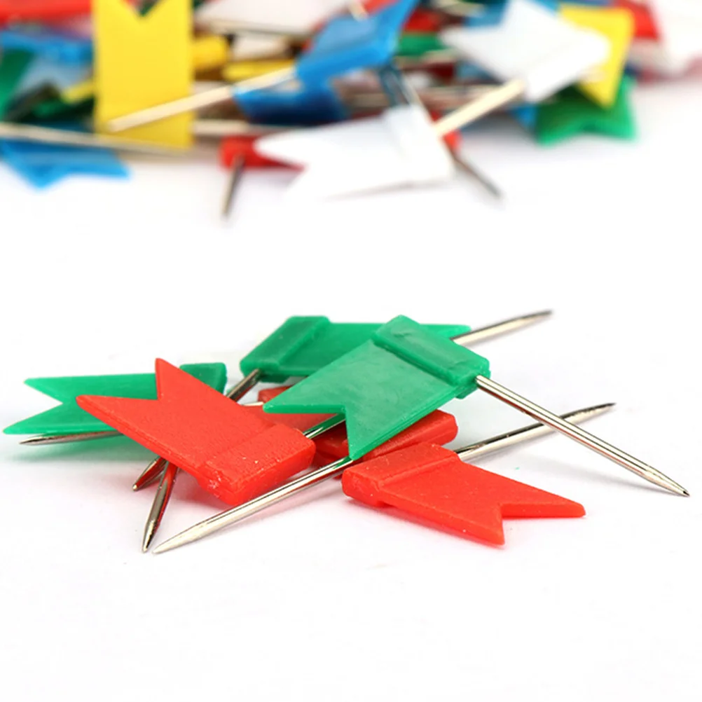 

160 Pcs School Supllies Push Pins Banner Schools Supplies Flag for Map Schhol Suplies