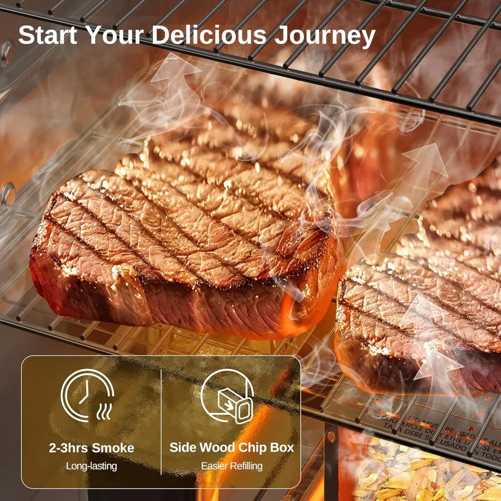 30-inch Electric Smoker, Outdoor Smoker with Convenient Side Wood Chip Loader, 725 Sq Inches of Cooking, Digital Control 3