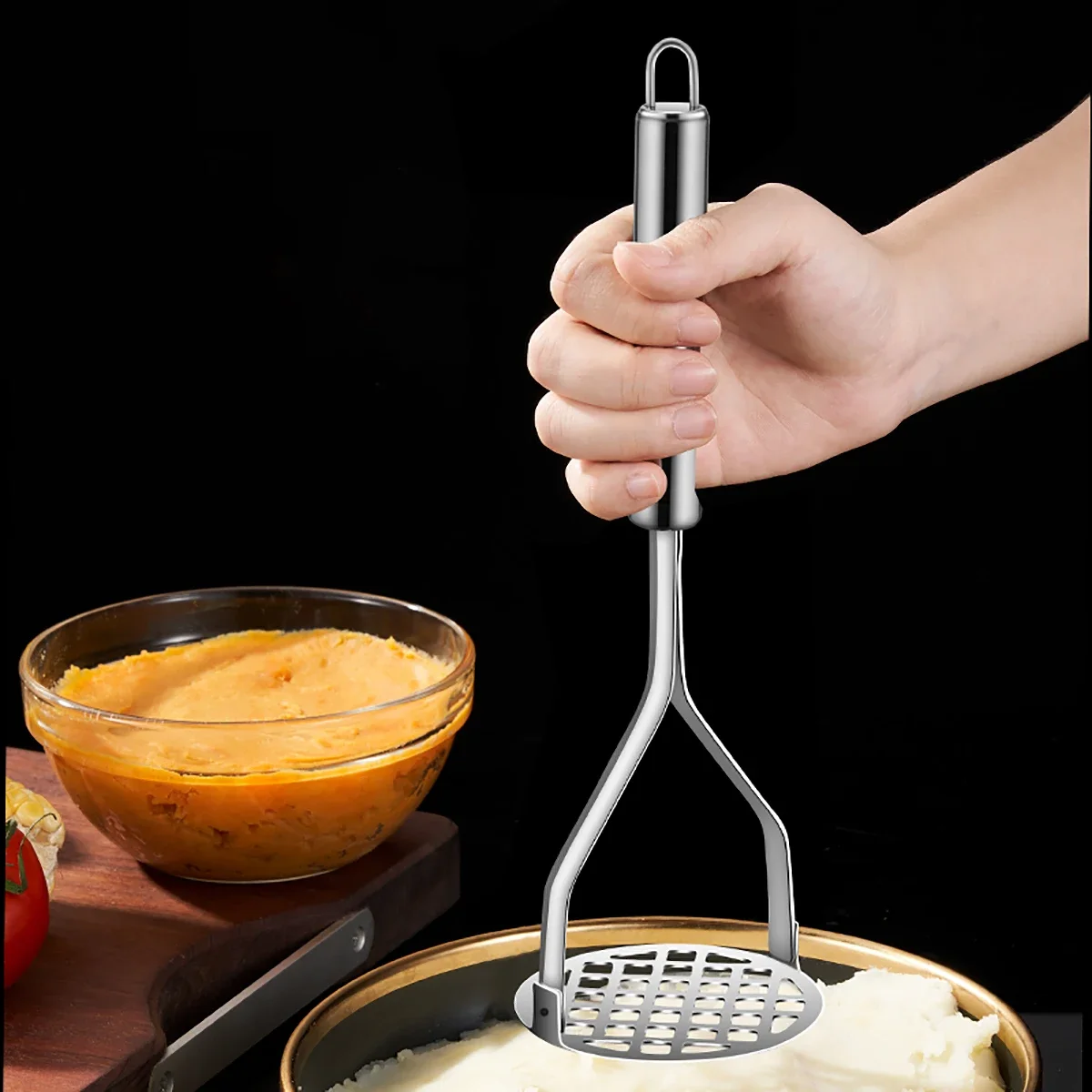 Stainless Steel Potato Mashers Ricers Masher Puree Purple Sweet Potata Pumpkin Grater Makers Tools Crusher Kitchen Acceesories potato masher