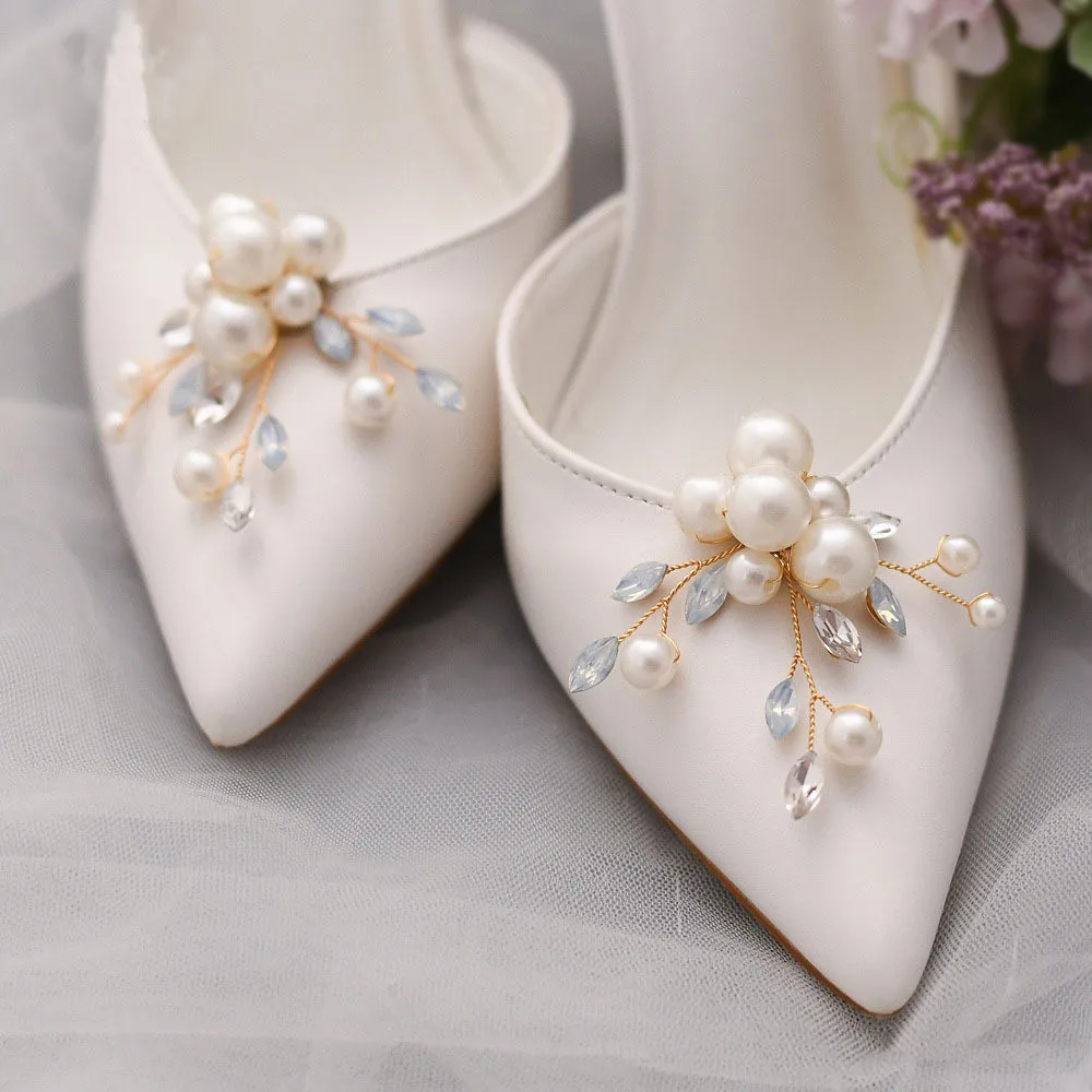 Shoe Buckles 2pcs Rhinestone Clip Shoes Buckle Women High Heels DIY Detachable Glass Shoes Bridal Wedding Accessories SL