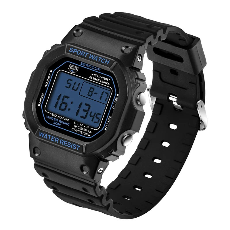 Unisex Shockproof Waterproof Digital Sports Watch with Stopwatch Features