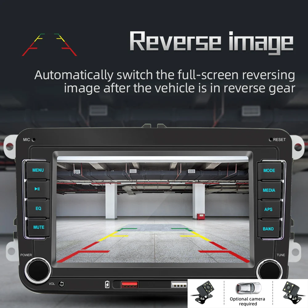 7 Inch Car Stereo MP5 Player Touchcreen BT AM/FM Radio Receiver with Android Auto Carplay Support Hands-Free Calling USB Charge car stereo