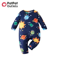 PatPat Overalls Baby Clothes New Born Boy Jumpsuit Romper Infant Newborn Babies Costume Solar System Planets Long-sleeve 1
