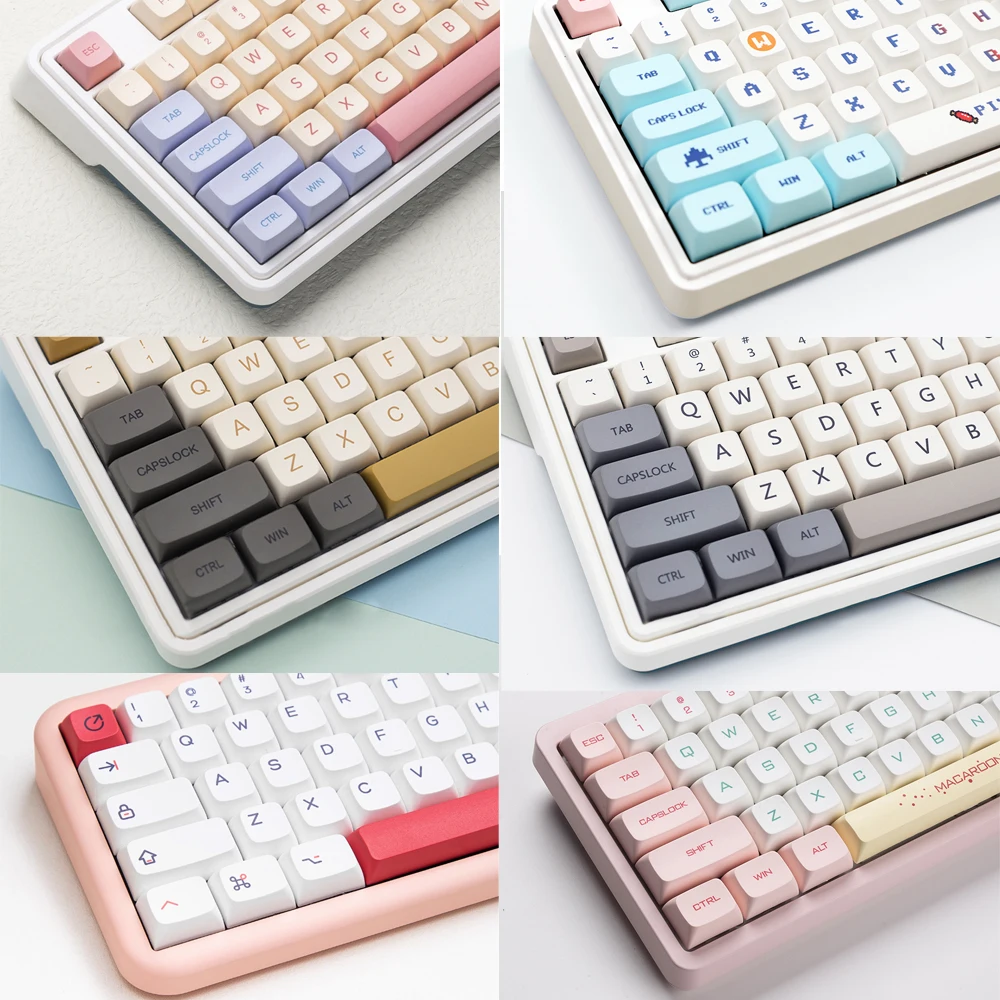 132KeysXDAProfileMarshmallowThemeKeycapsPBTDyeSublimationKey