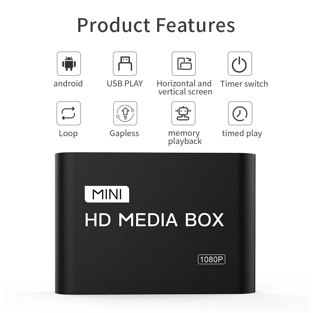 RSH Mini Media Player 1080P/4K HD/AD player Media Box iptv Box Video Multimedia Player Full HD for USB storage MMC/SD/SDHC card media player