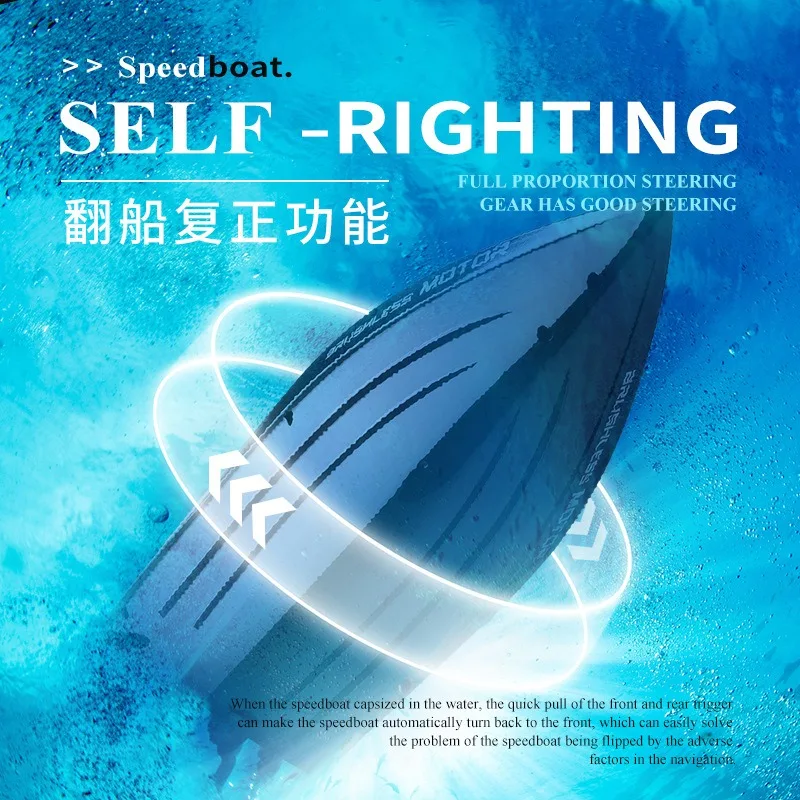 46CM RC Boat 55KM/H Professional Remote Control Speedboat High Speed Racing Big RC Yacht Endurance 5 Minutes Kids Boys Gifts 4