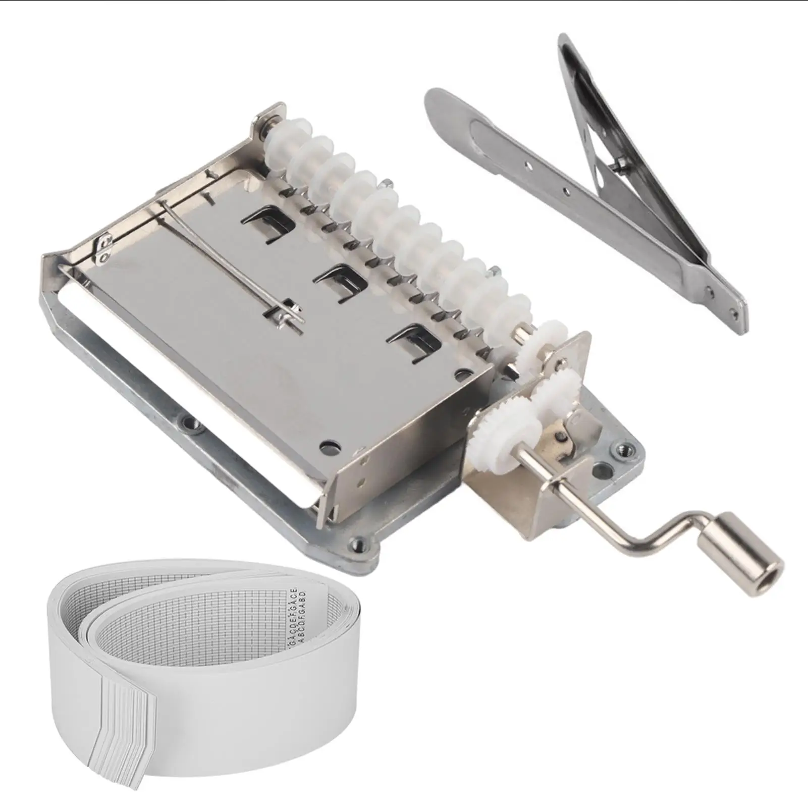30 Note Musical Box Kit: Hand Crank Mechanism, Hole Puncher & 20 Blank Tapes for diy Gifts