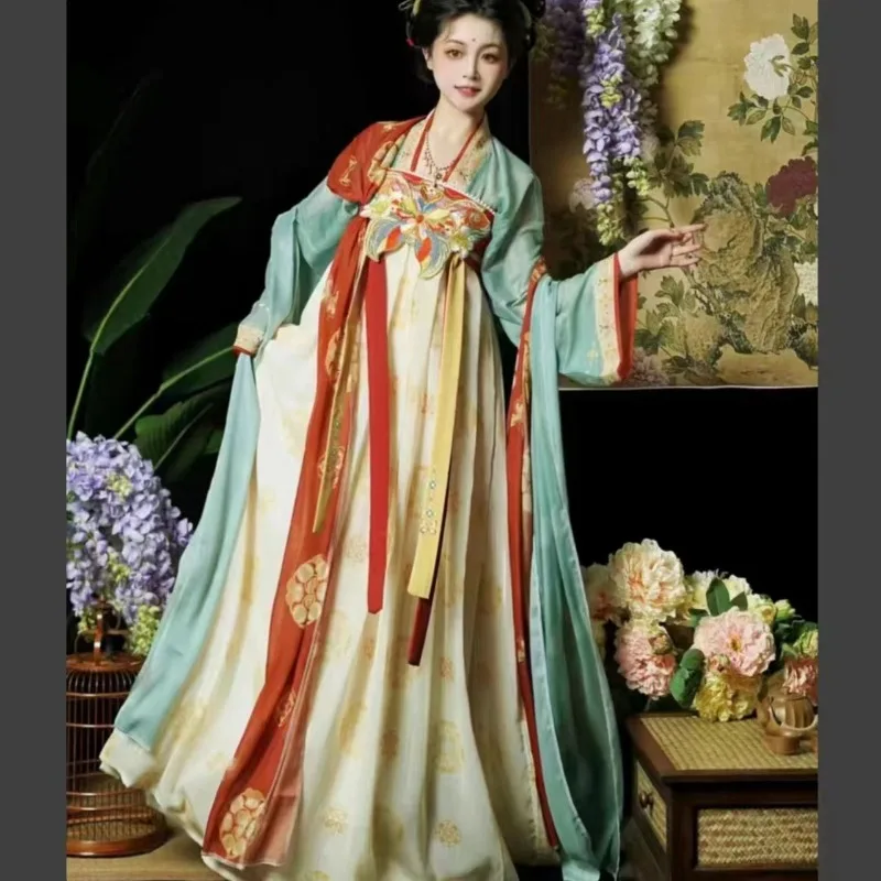 

Chinese Traditional Hanfu Dress Suit Women's Spring Tang System Chest Length Ru Skirt National Style Spring Autumn Set