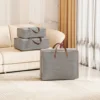 Large Capacity Houndstooth Foldable Travel Bag - Quilt & Clothes Storage for Moving & Home Organization 5