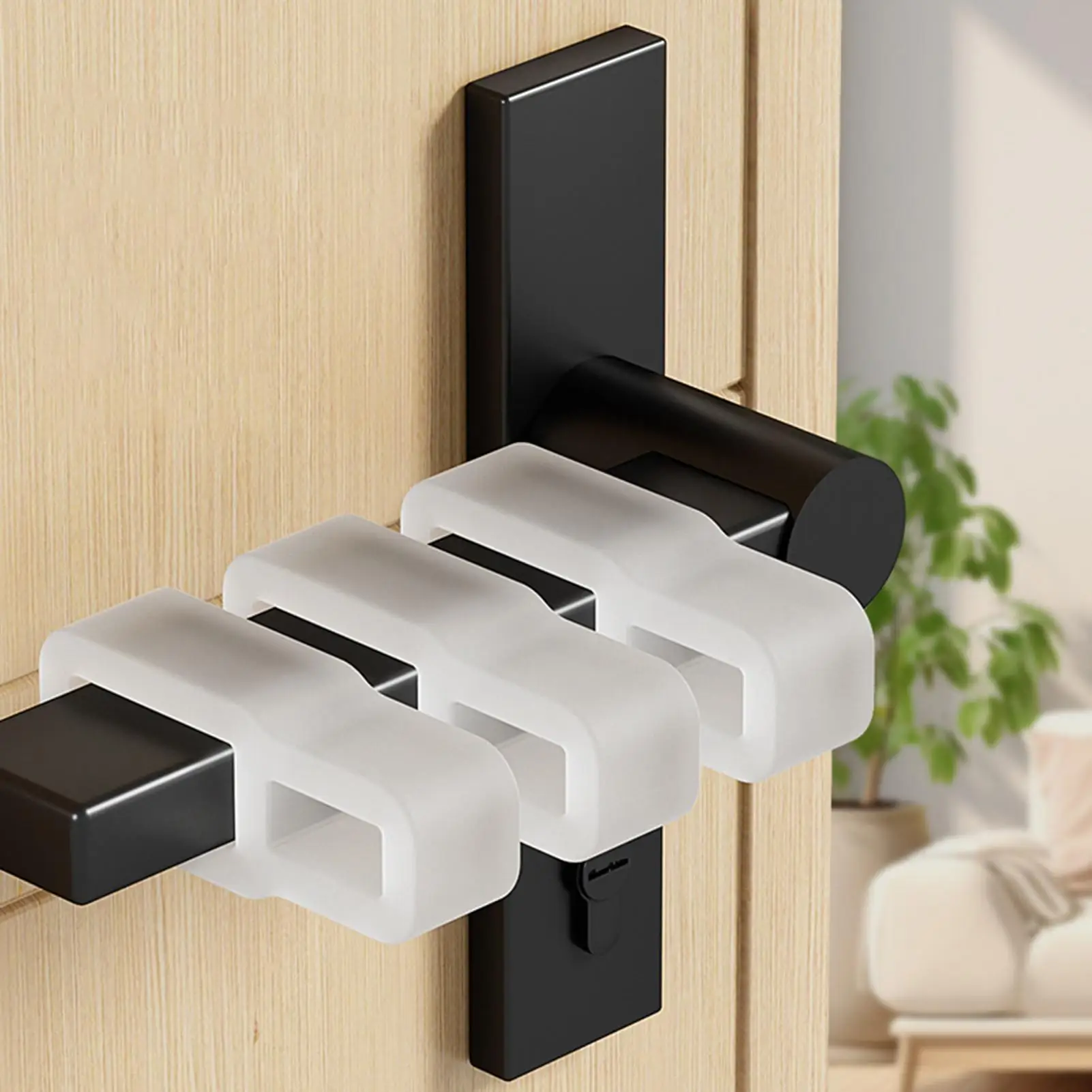 Door Handles Stopper Punch-free Door Stops Guard Transparent/Black Protection Door Knob Bumper Walls Furniture SiliconeProtector