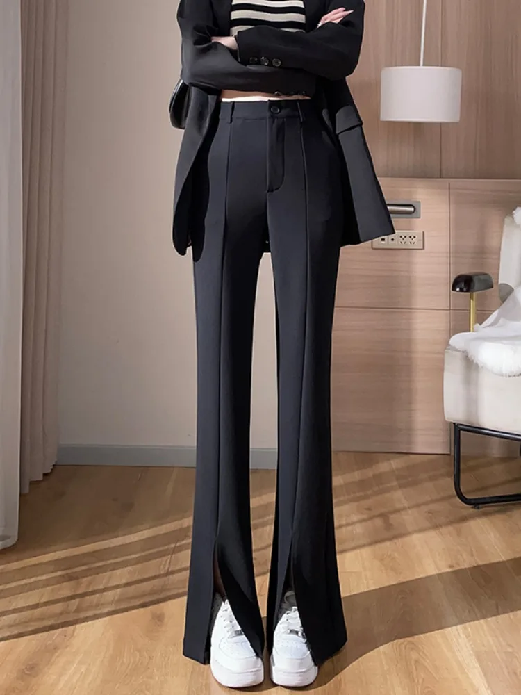 Wide Leg Pants For Women's Spring 2024, New Draped Casual High Waisted Slimming And Slim Fitting Fashion Horseshoe Pants