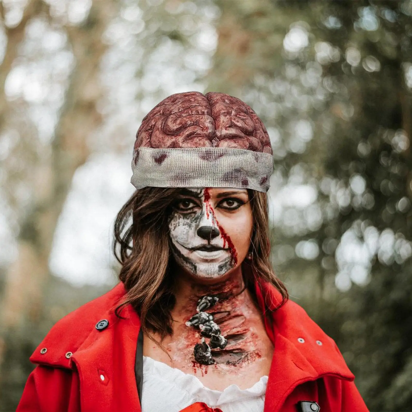 Brain Hat Party Hat 3D Realistic Costume Accessory Photo Prop for Stage halloween Festival Performance Adults Men Haunted