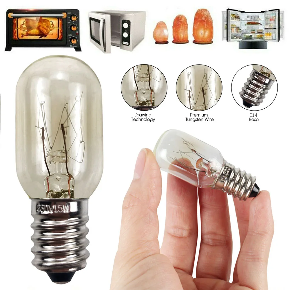 2023 New Refrigerator Bulb E14 Small Screw 220V 15W Range Hood Microwave Oven Refrigerator Sewing Machine Machine Tool Bulb