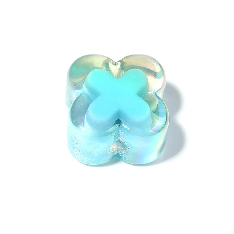 SQXBK 500 perline a forma di fiore in acrilico trasparente satinato, 9,3 x 4,4 mm, a forma di foglia con foro, per collane, bracciali, gioielli, fai da te, colori misti