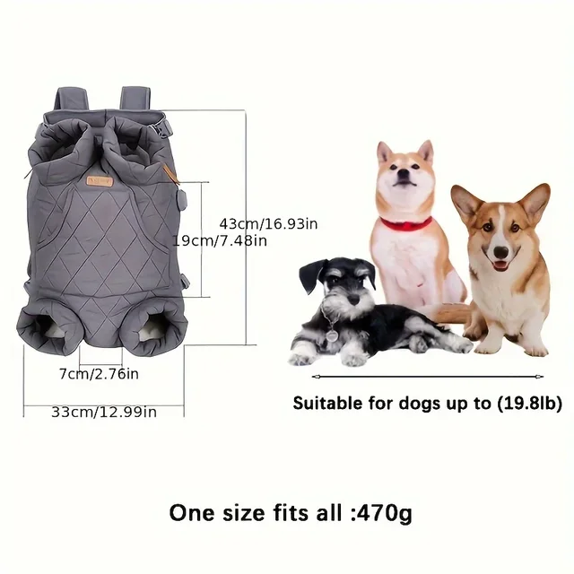 Cozy Pet Carrier Backpack for Dogs - Fleece-Lined, Front Legs Out, Hands-Free Design for Hiking & Travel. 3