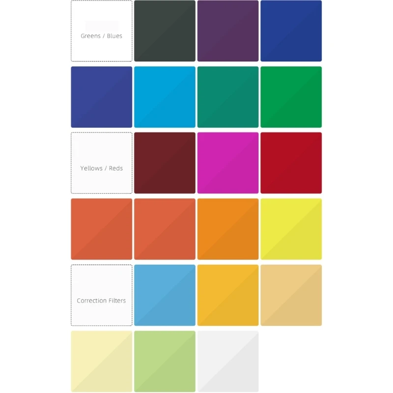High-Transmission Color Gel Filters Transparent Color Filters for Film, Stage, and DJ-Lighting Lighting