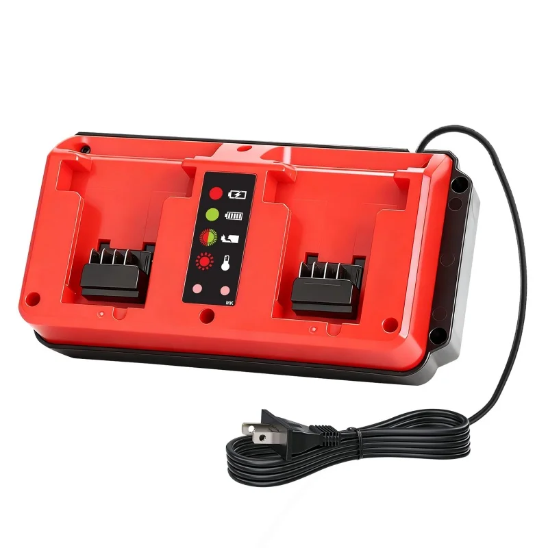 18V Rapid Charger Station Replacement for Milwaukee M18 Dual Bay Simultaneous Ra